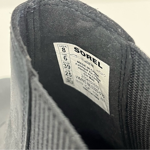 Sorel Waterproof Wedge Chelsea Boots Black Leather Size 8 NWOB - Picture 12 of 13